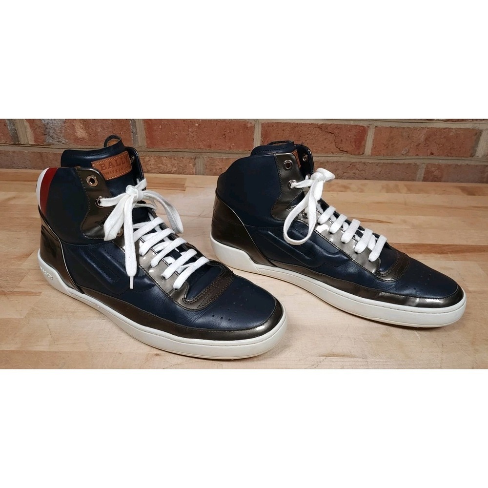 Bally Ethyx 136 High Tops Men Sneaker Shoes Size US 10 D Navy Blue